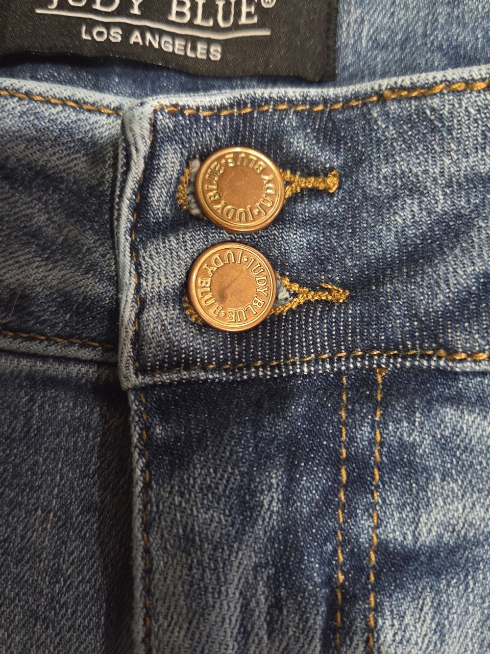 Judy Blue Medium Wash Straight Jeans with Raw Hem - Picture 7 of 8